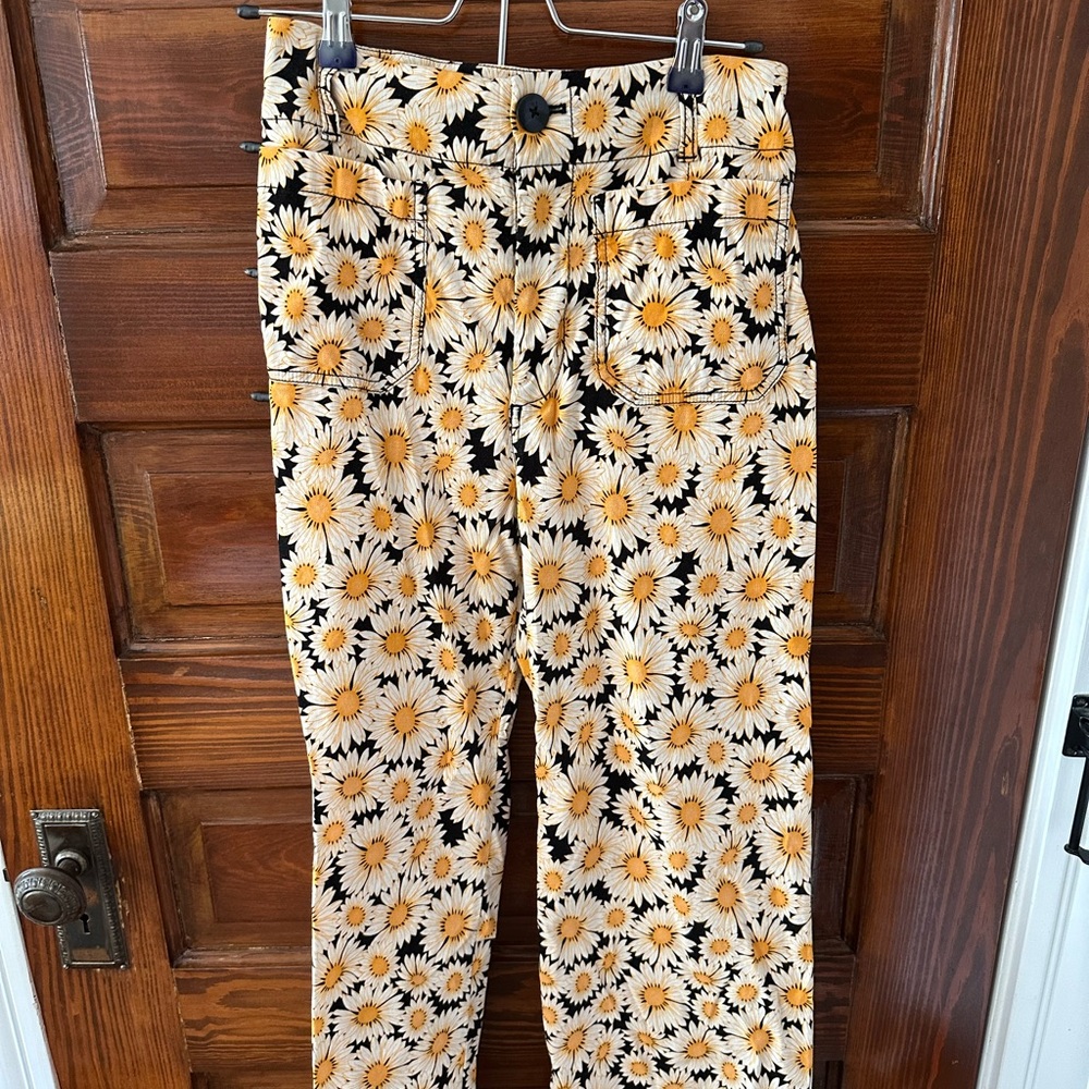 Floral Straight Leg Pants with Pockets